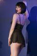Chemise in tulle con top pitonato.