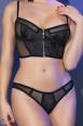 Top e slip in microrete e tessuto pitonato nero.