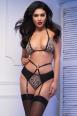 Intimo 2 pezzi in tulle leopardato + calze.