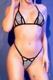 Mini bikini con strass argentati.