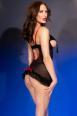 Chemise in tulle con coppe scoperte. Nero