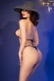 Micro bikini in tulle brillante. Nero