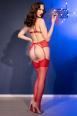 Set intimo rosso 5 pezzi con reggicalze, calze e frustino