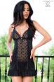 Chemise con inserto in pizzo e gioiello.