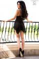 CHILIROSE: babydoll in tulle e pizzo nero/viola.