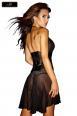 Vestito in tulle e tessuto effetto bagnato.