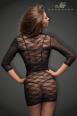 Vestito nero in pizzo e tulle.