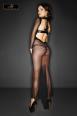 Vestito lungo in tulle con ricami e perline.
