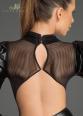 Abito in powerwetlook e tulle con maniche a sbuffo.