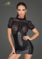 Miniabito con top in tulle, maniche a sbuffo e stringatura.