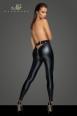 Leggings con cerniera dorata e cintura posteriore.