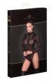 Body in tulle con colletto e ricami.