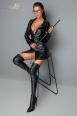 Trench in tessuto effetto bagnato con maniche lunghe in PVC.