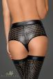 Short tagliati al laser con cintura in Powerwetlook.