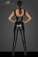 Tuta in tessuto Powerwetlook con inserto in tulle.