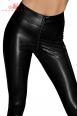 Leggings effetto bagnato trama serpente con cerniera.