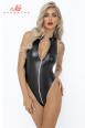 Body in Powerwetlook con cerniera frontale.