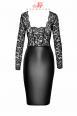 Abito midi con top e maniche lunghe in pizzo.