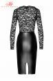 Abito midi con top e maniche lunghe in pizzo.