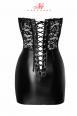 Mini abito con top in pizzo e stringatura posteriore.