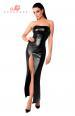 Abito midi con top in pizzo asimmetrico.