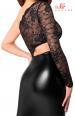 Abito midi con top in pizzo asimmetrico.