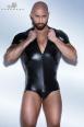 Body a maniche corte con zip a due vie.