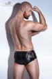 Shorts con inserti in tulle e stringature in ecopelle.