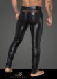 Pantaloni lunghi da uomo in tessuto effetto bagnato con inserti in re