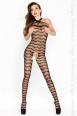 Catsuit stringata con bretelle incrociate.
