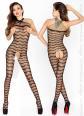Catsuit stringata con bretelle incrociate.