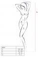 Catsuit effetto reggicalze con righe verticali ed inserto a rete.
