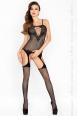 Catsuit effetto reggicalze con motivo stringato a cuore.