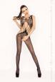 Catsuit a rete con disegno e stringhe.