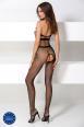 Catsuit smanicata a rete con stringhe.