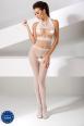 Catsuit smanicata a rete con stringhe.