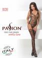 Catsuit a rete ricamata effetto body con calze.