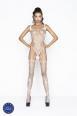 Catsuit a rete effetto body con stringature.