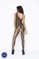 Catsuit monospalla disegno floreale con criss cross.
