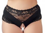 Slip aperto con inserti in pizzo e filo di perle. Taglie comode