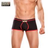 Mini boxer neri con bordi rossi.