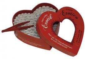 100 frasi erotiche in scatola a forma di cuore.