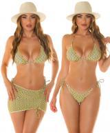Bikini Set 3 pezzi brasiliana con copricostume. Giallo