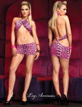 Leg Avenue: miniabito leopardato rosa - nero.