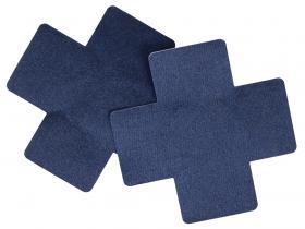 Copricapezzoli a croce blu.