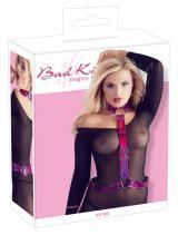 Imbracatura per il corpo color fucsia metallizzato.