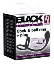 Black Velvets Cock + Ball ring