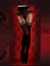 Ballerina: collant nero/rosso effetto reggicalze. Art. 340