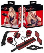 Set 5 pezzi bondage nero/rosso.