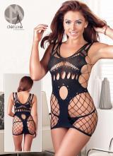 Mandy Mystery: chemise a rete con motivi semi coprenti.